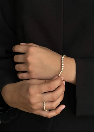 Elva crystal bracelet Forgyldt Pico 